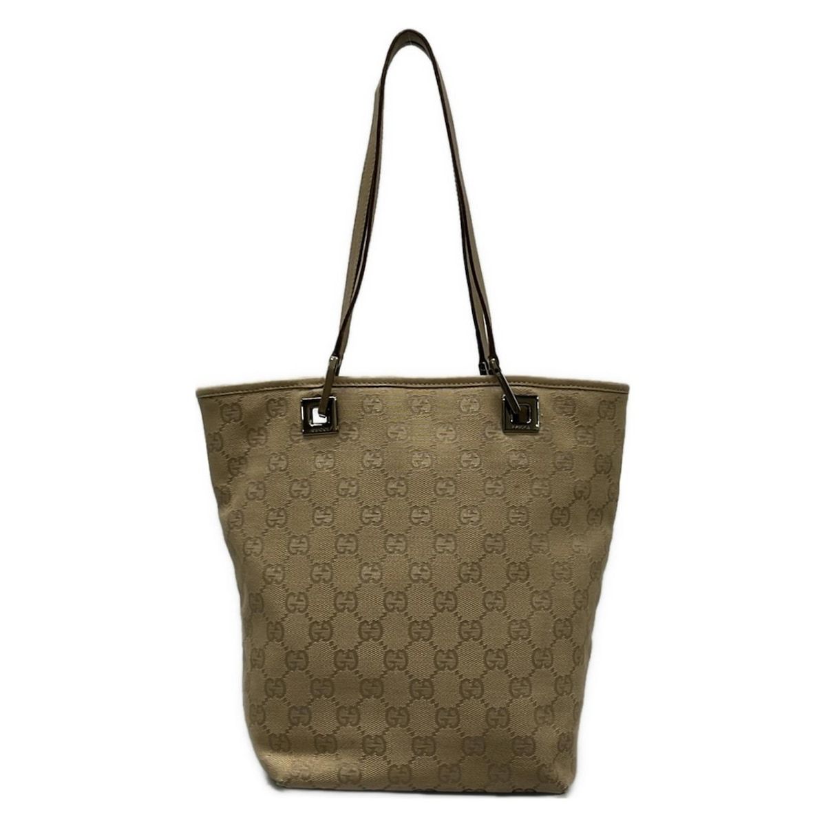 GUCCI(グッチ) トートバッグ GG柄 31244 ベージュ レザー - メルカリ