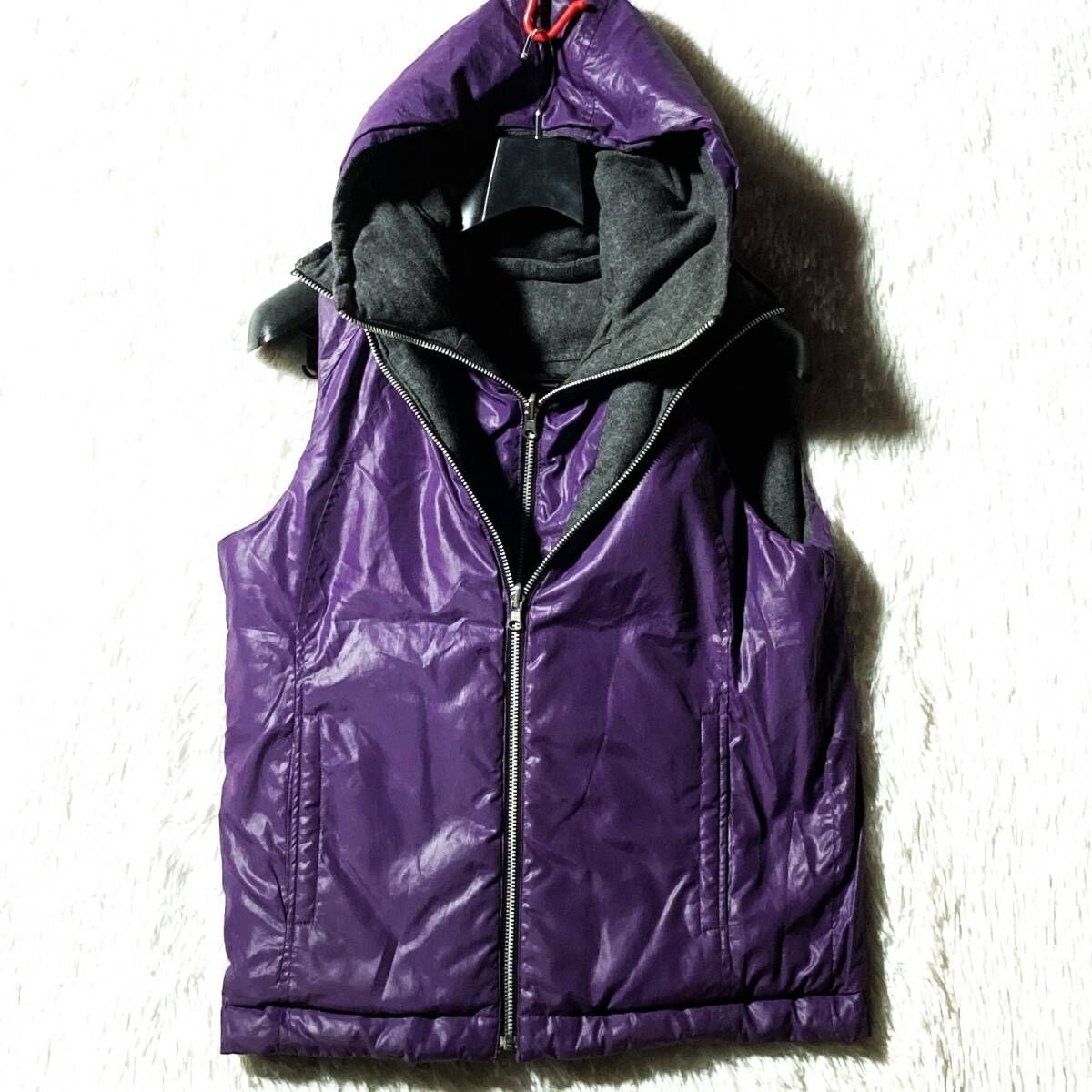 PPFM☆00s gimmick archive☆リバーシブル レイヤード風 光沢ダウン