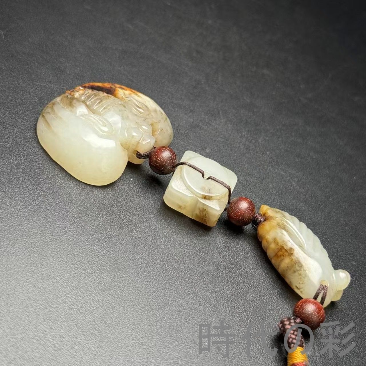 和田古玉 組玉佩 玉蝉 玉琮 蝙蝠 彫刻』中国古美術 唐物 天然石 裝身具