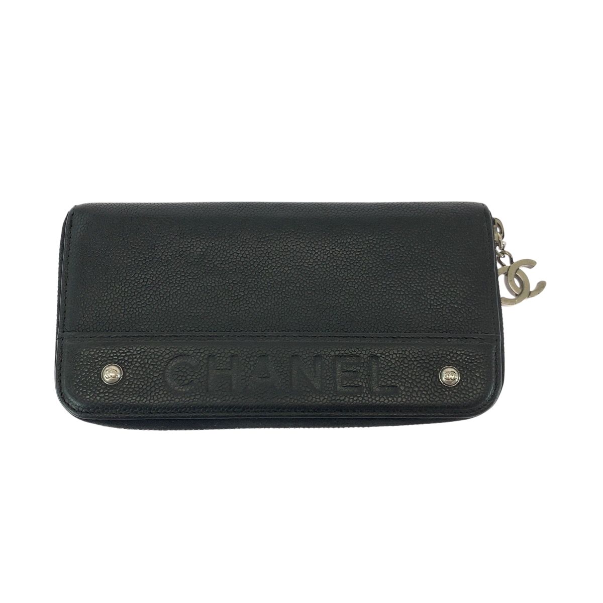 CHANEL シャネル ココマーク ブラック 黒 シルバー金具 キャビアスキン 