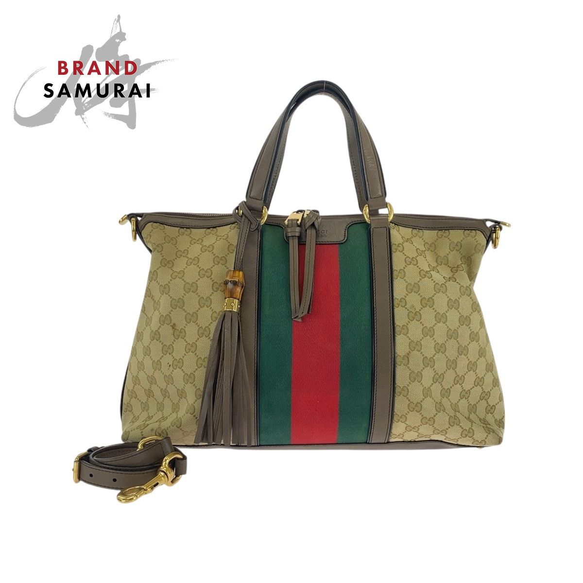 GUCCI グッチ シェリーライン ベージュ ブラウン ゴールド金具 309621 