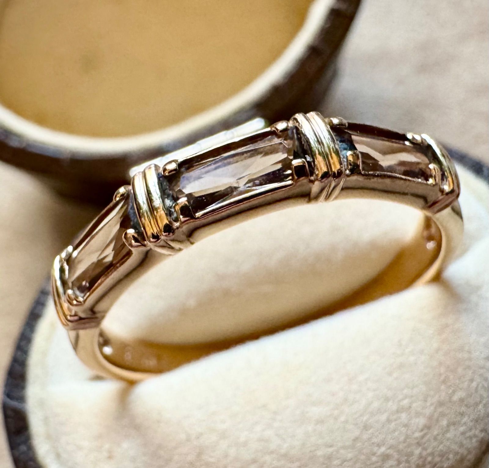 ヴァンドーム青山◇K18PG*18号*スモーキークォーツ*ストレートリング