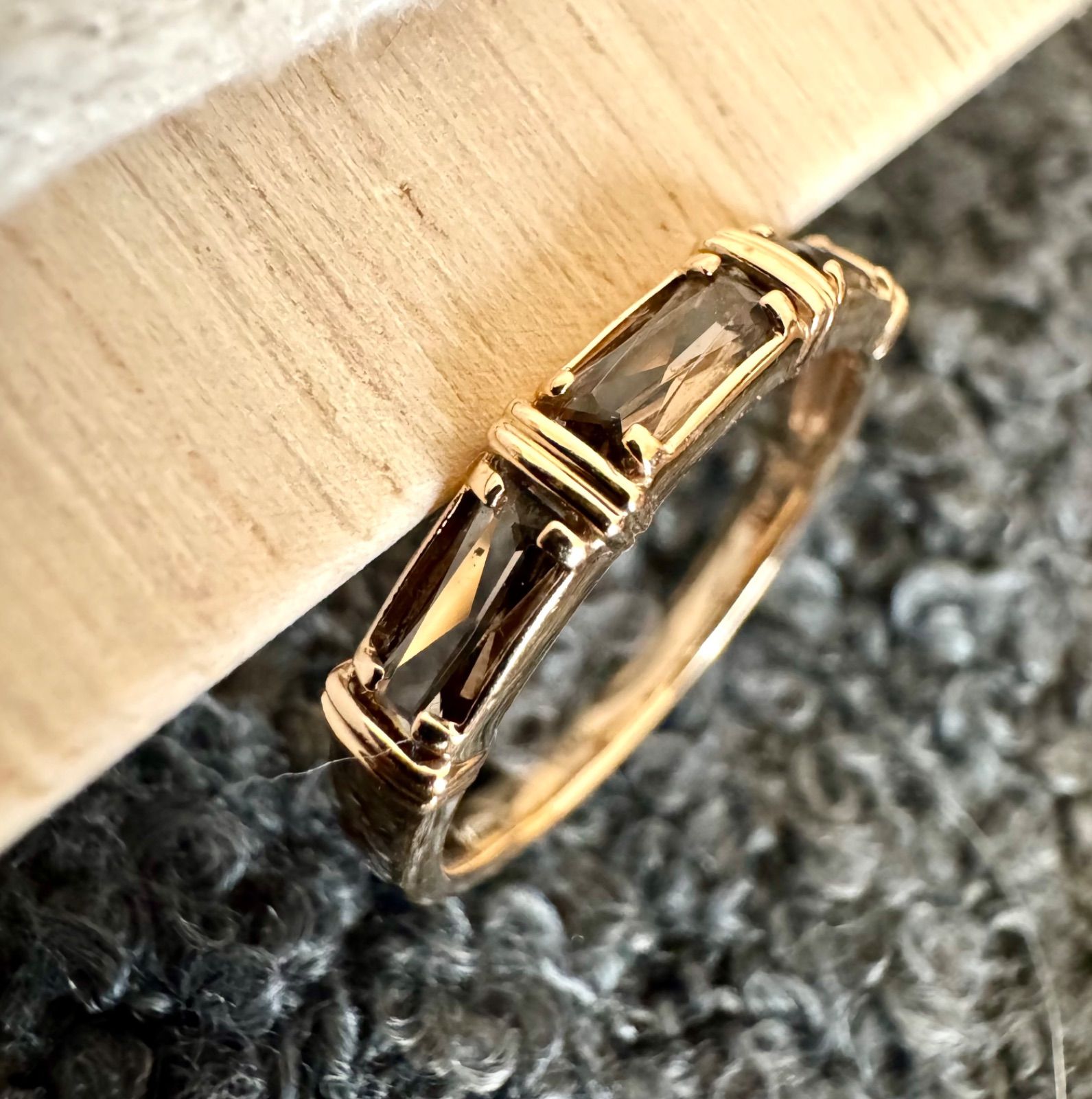 ヴァンドーム青山◇K18PG*18号*スモーキークォーツ*ストレートリング