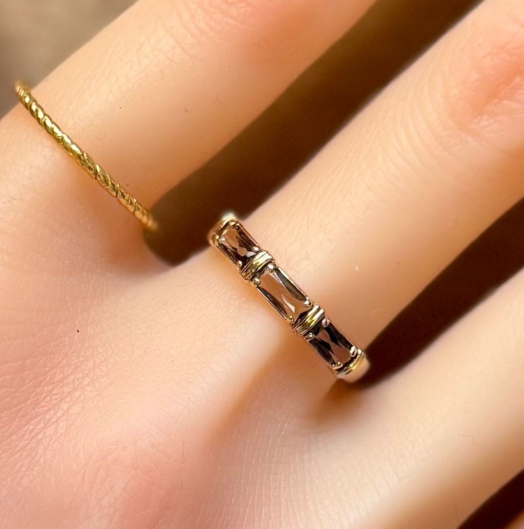 ヴァンドーム青山◇K18PG*18号*スモーキークォーツ*ストレートリング