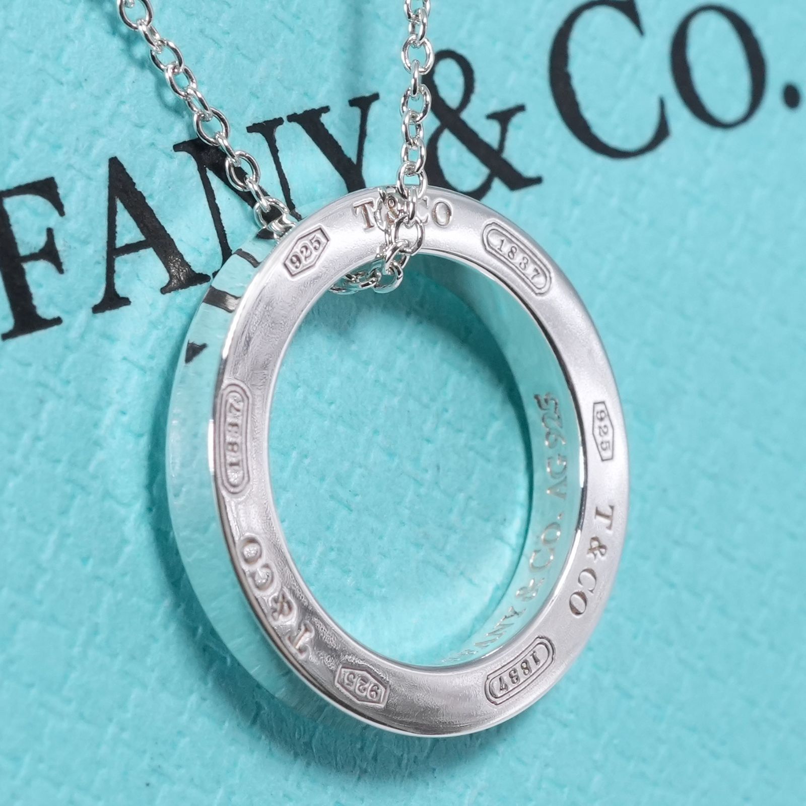 極美品ティファニー 1837 ナロー サークル シルバーネックレス25-2963