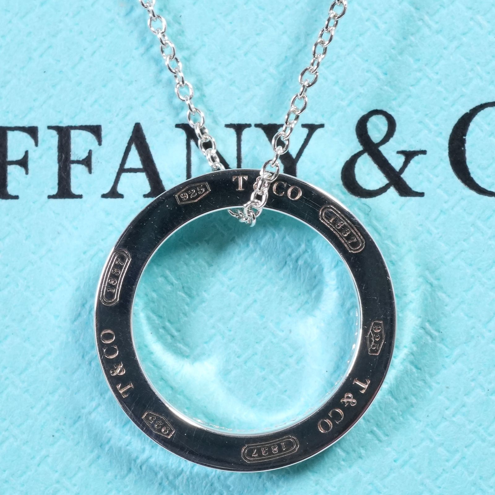 極美品ティファニー 1837 ナロー サークル シルバーネックレス25-2963