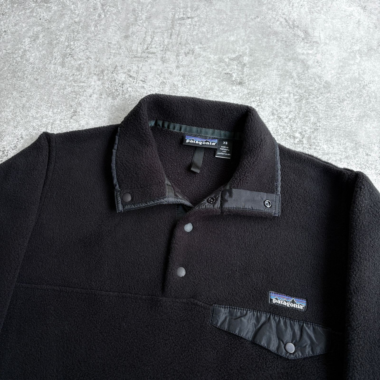 90s 1994年 USA製 patagonia Synchilla Snap T Pullover 【 black 】XS 