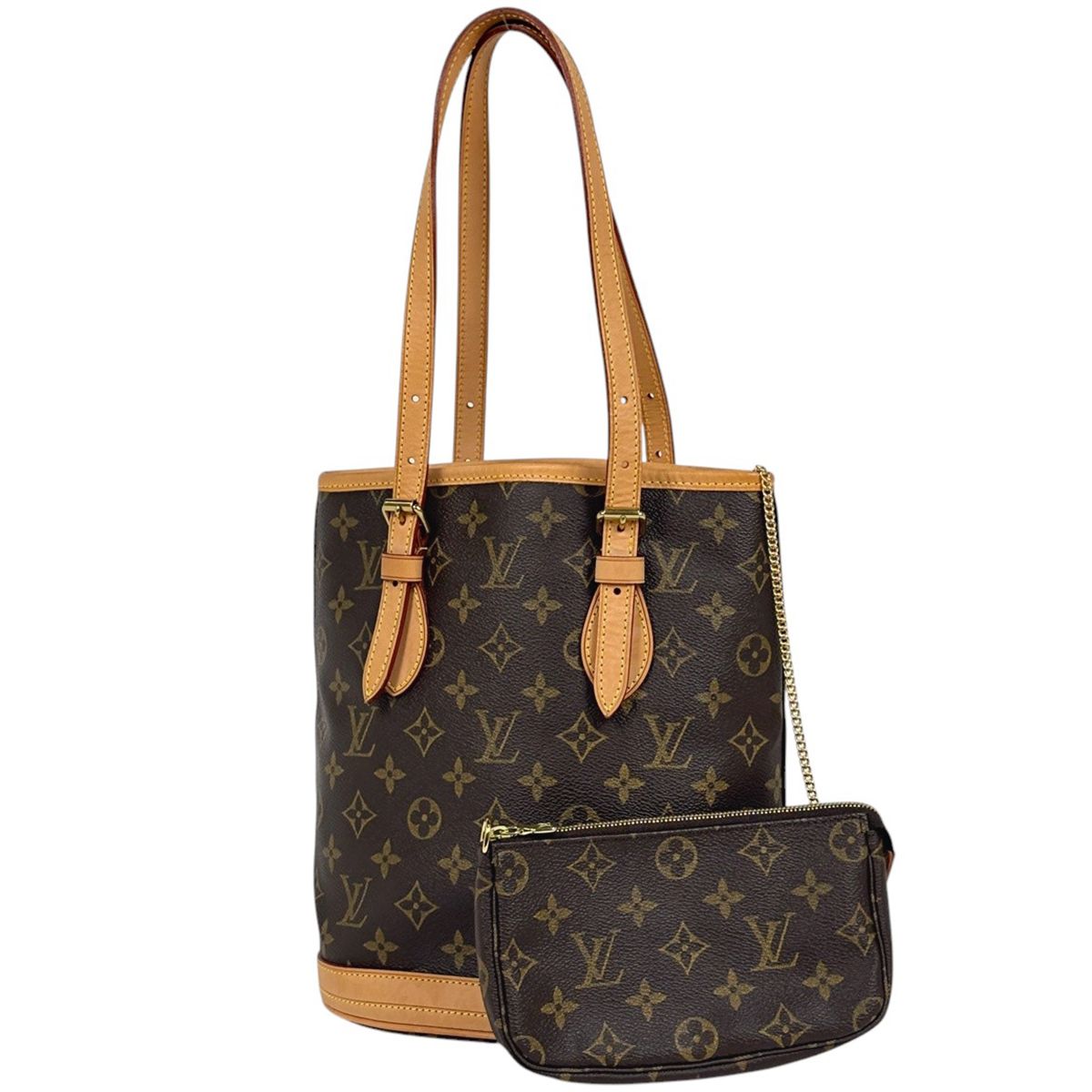 【廃盤】ルイヴィトン　トートバッグ　プチバケット　PM モノグラム　ブラウン ルイ・ヴィトン Louis Vuitton プチ バケット PM ショルダーバッグ