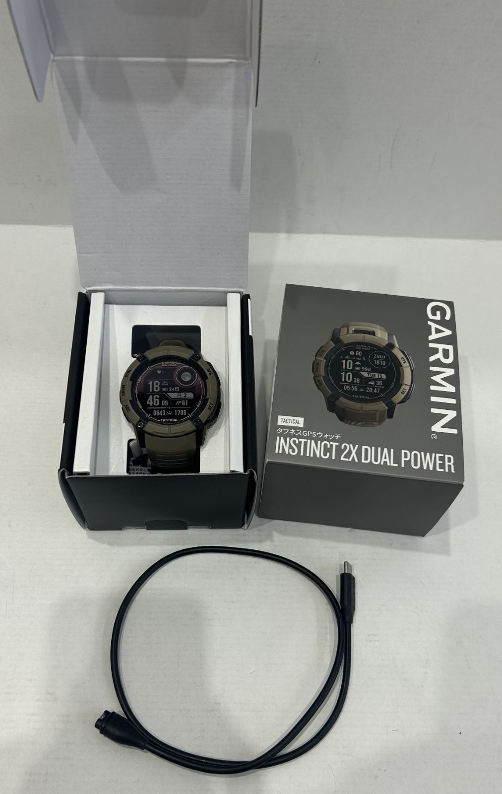 中古 稼働品 GARMIN Instinct2X dual power 腕 時計 010-02805-62