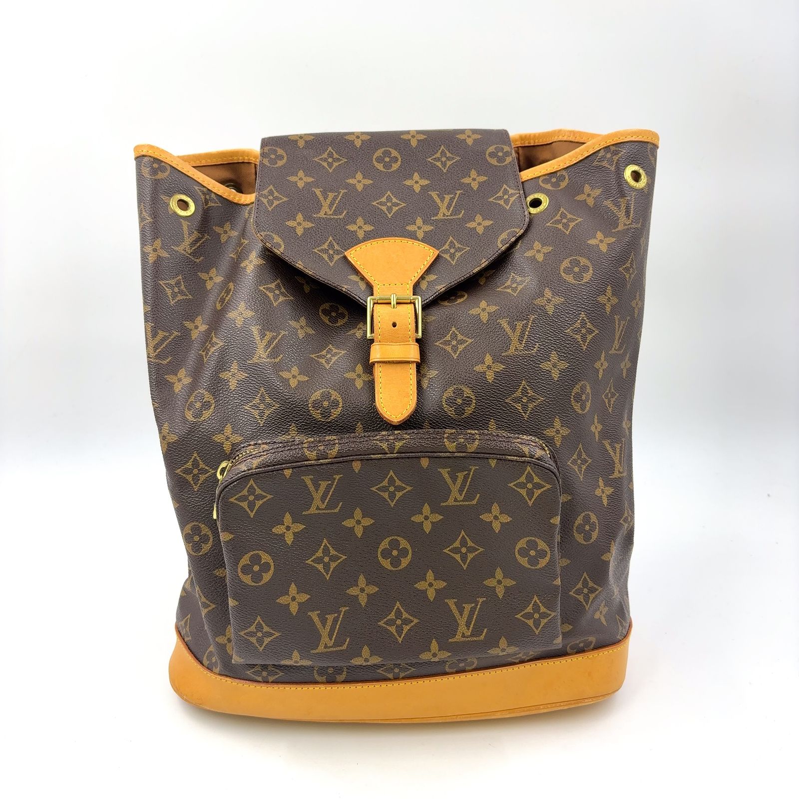 LOUIS VUITTON モンスリGM モノグラム モノグラム レザー×PVC ブラウン