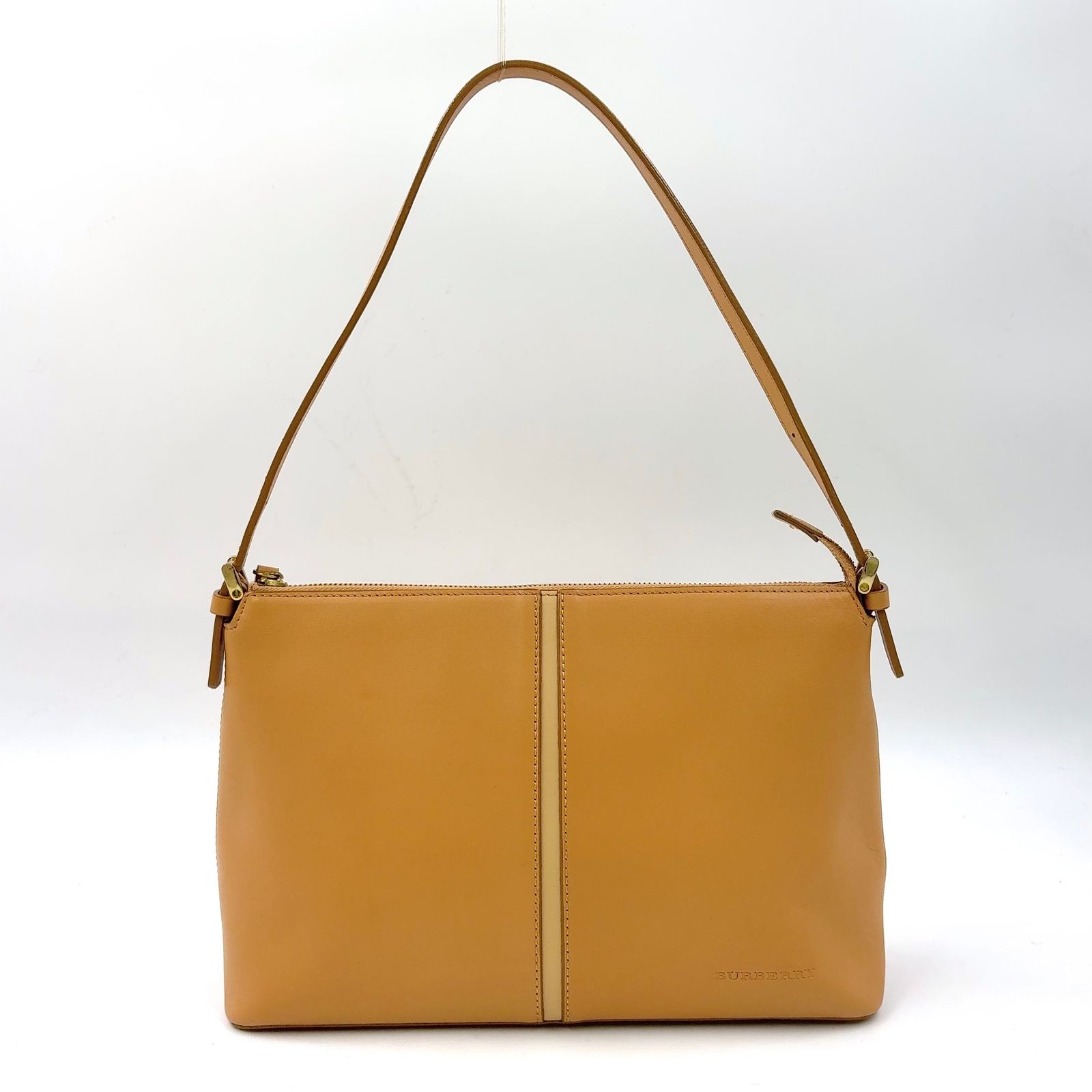 BURBERRY ノバチェック ロゴ型押し レザー ベージュ ワンショルダー