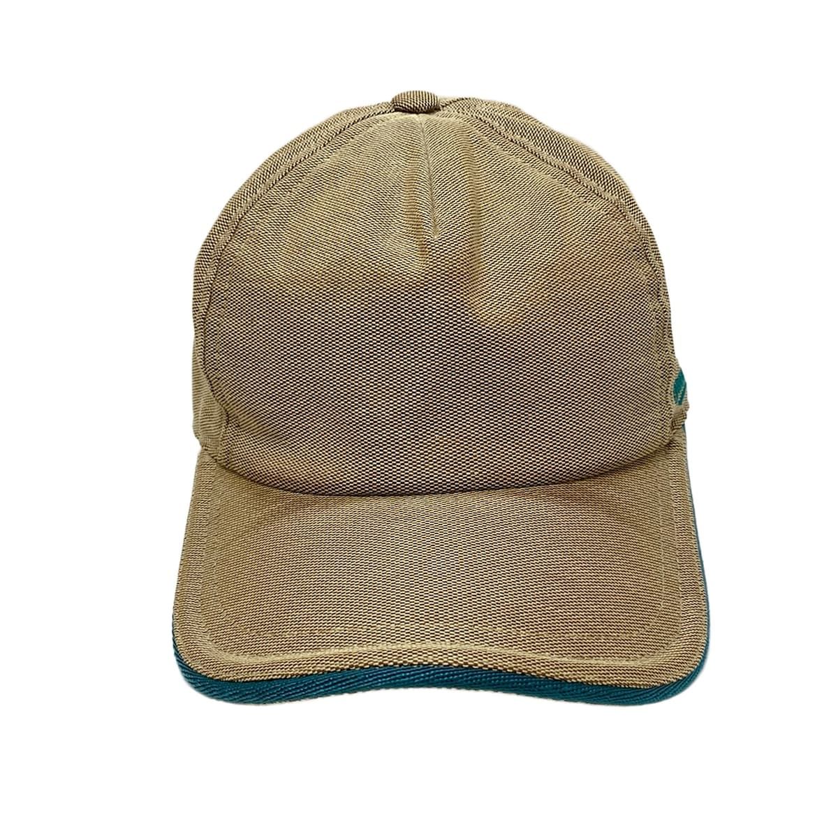 GUCCI(グッチ) キャップ S - ベージュ×ダークブラウン×ブルーグリーン