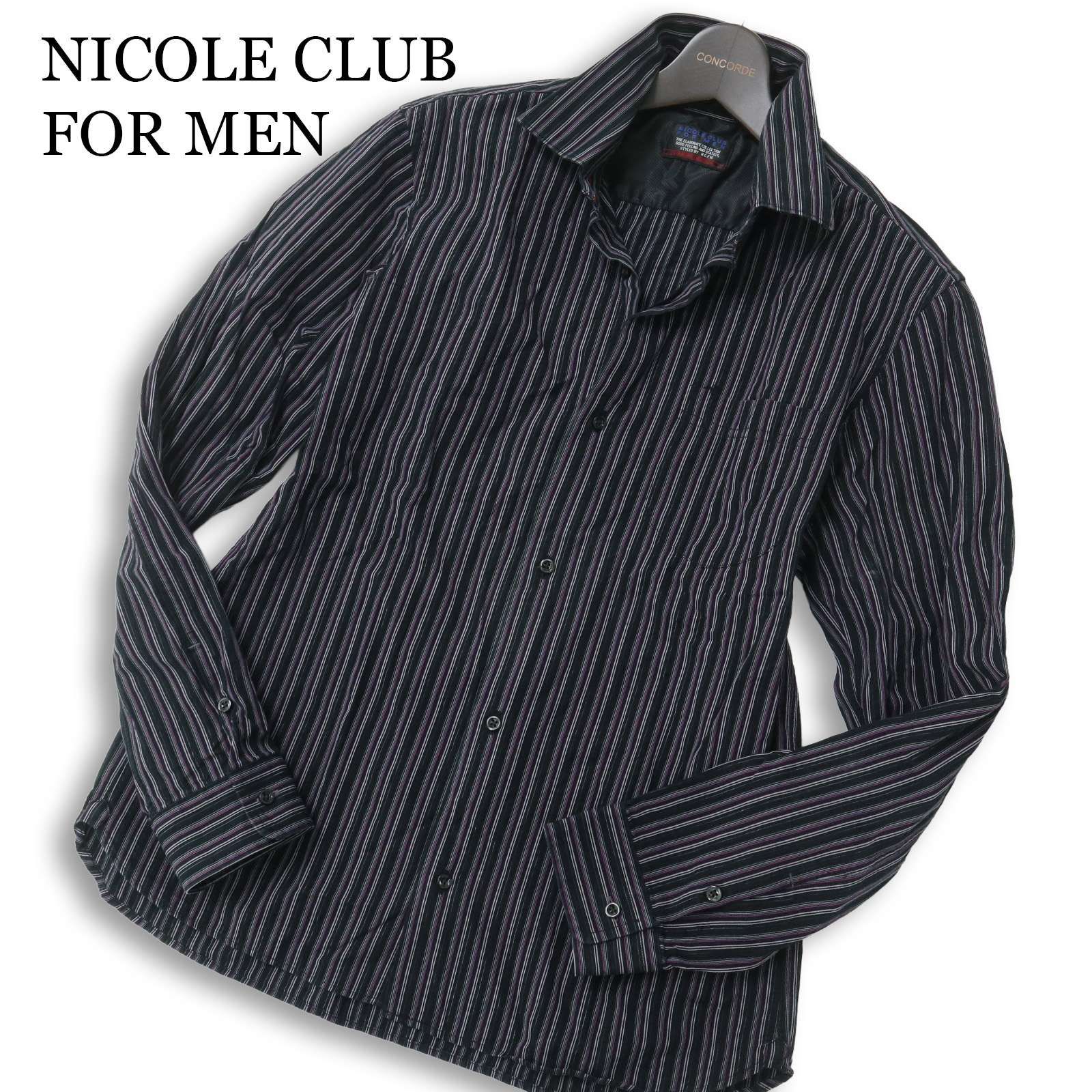 NICOLE CLUB FOR MEN ニコルクラブ フォーメン 通年 ストライプ☆ 長袖 