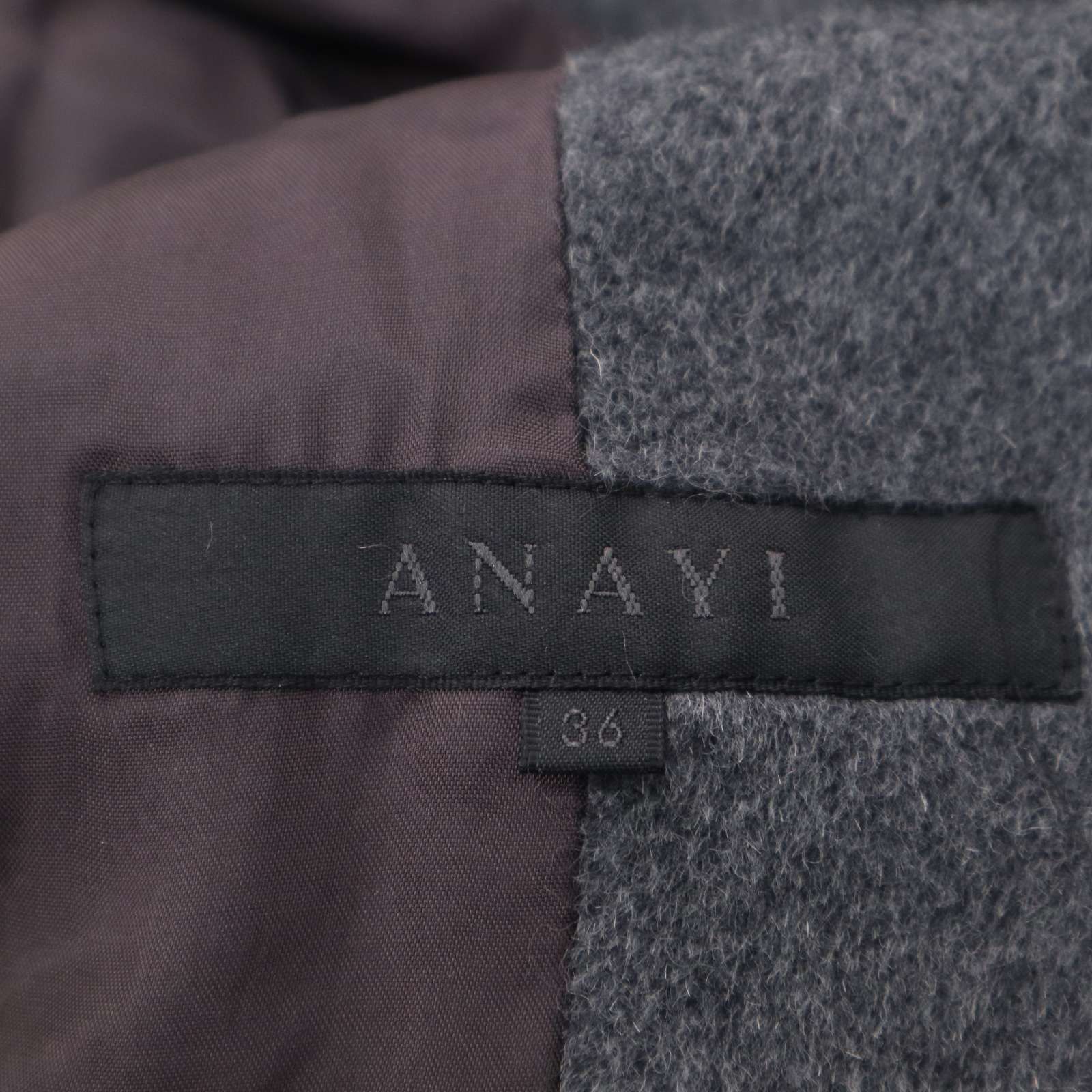 ANAYI アナイ 秋冬 ウール混☆ アンゴラ スタンドカラー ショート A