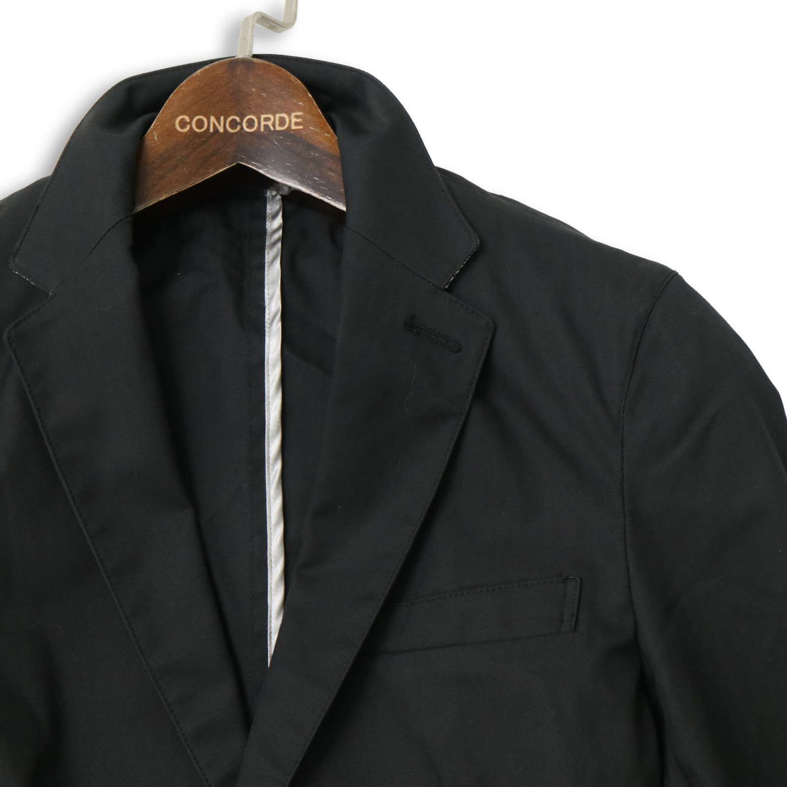 MICHEL KLEIN HOMME ミッシェルクラン オム 通年 ヘリンボーン ストライプ テーラード ジャケット Sz.44 メンズ 黒