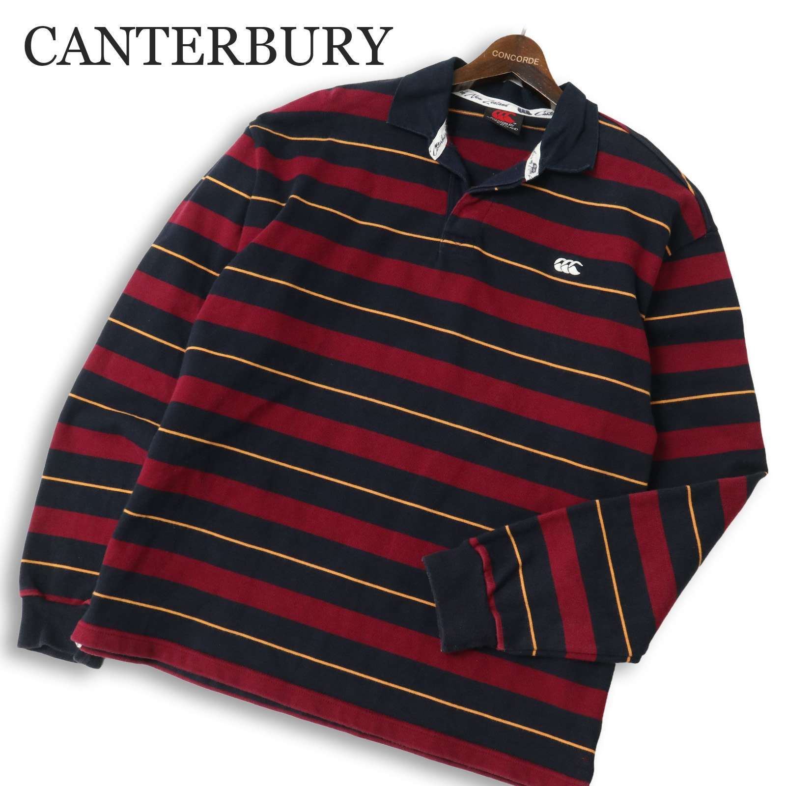 CANTERBURY カンタベリー ラグビー 通年 ロゴ☆ ボーダー ラガーシャツ 