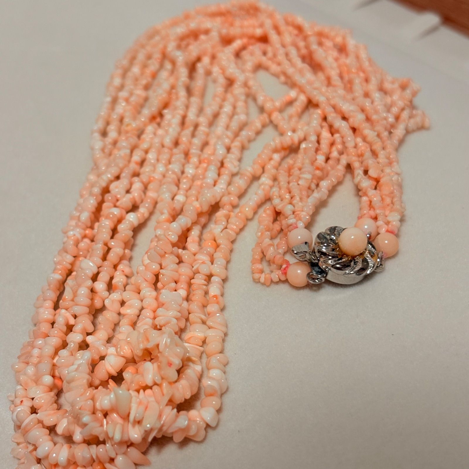 縁起物　天然　桃珊瑚　　ピンク　サンゴ 天然ももモモ桃珊瑚サンゴさんごネックレス 62cm - メルカリ