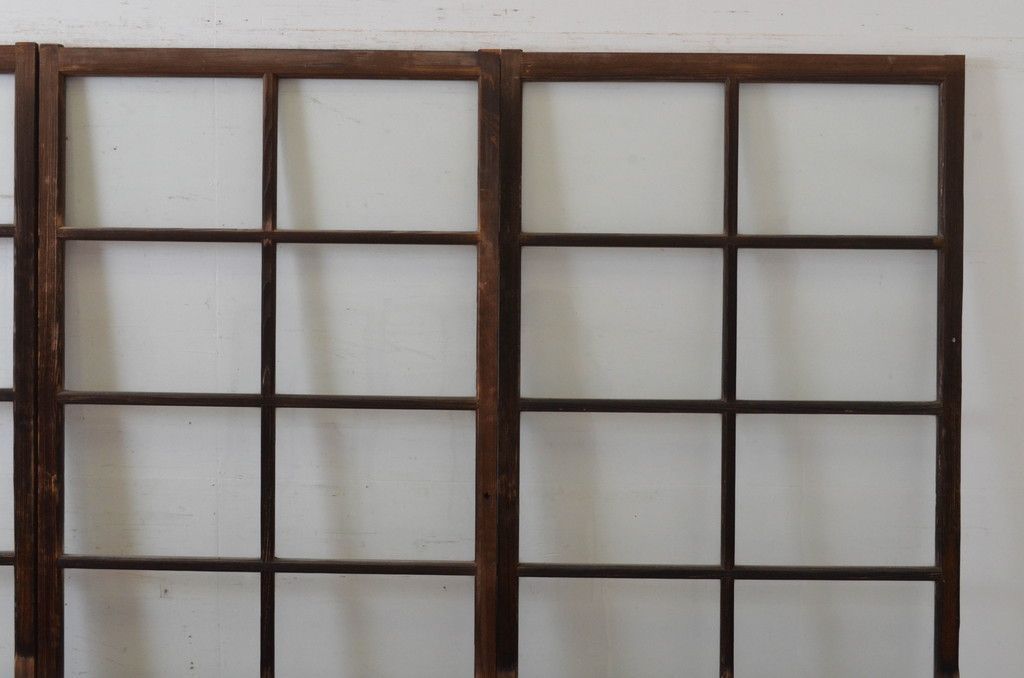  現状販売 ガラス戸 セット アンティーク建具 昭和初期4～7営業日前後で発送 修理加工希望の方3ヶ月程で発送 R-065502 ドア 扉 板戸 障子 住宅設備