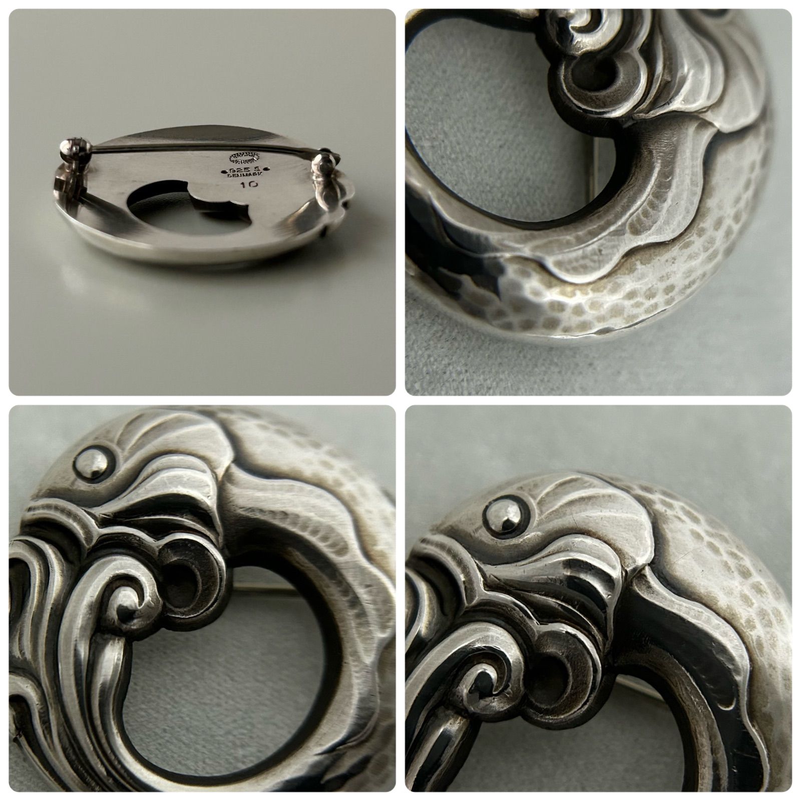 ジョージジェンセン ブローチ 10 フィッシュ 魚 Silver 925