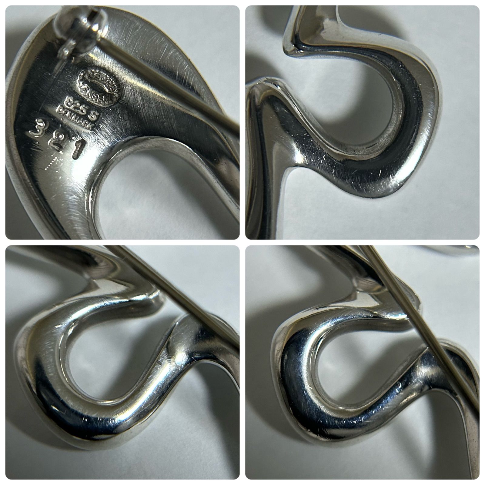 要状態確認】 ジョージジェンセン ブローチ 321 スプラッシュ Silver