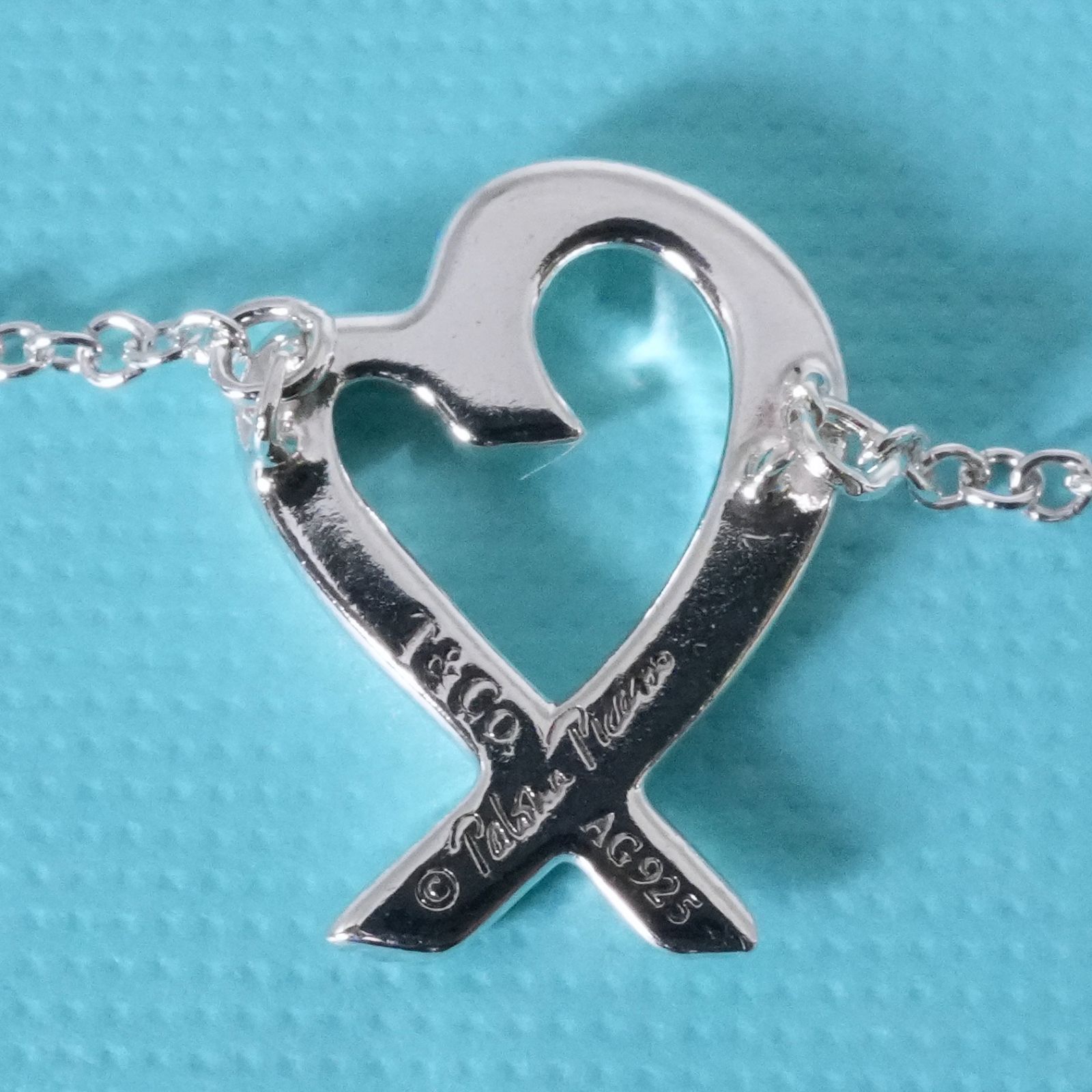 極美品 ティファニー ミニ ラビングハート ネックレス シルバー/25