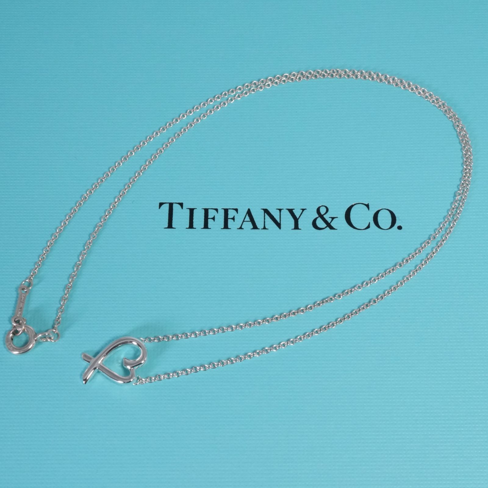 極美品 ティファニー ミニ ラビングハート ネックレス シルバー/25