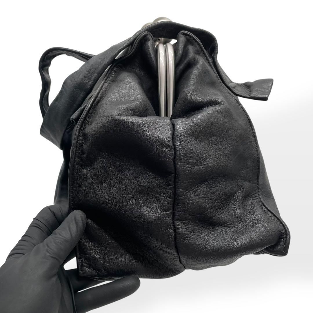 極美品 kawa kawa カワカワ ショルダーバッグ がま口 ブラック - メルカリ