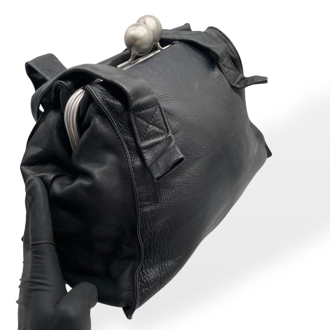 極美品 kawa kawa カワカワ ショルダーバッグ がま口 ブラック - メルカリ