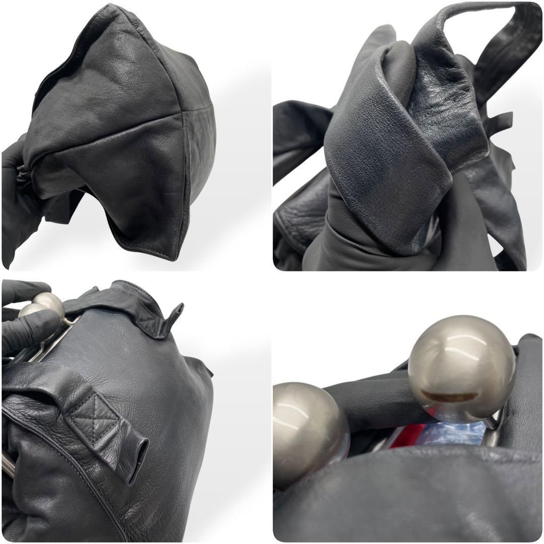 極美品 kawa kawa カワカワ ショルダーバッグ がま口 ブラック - メルカリ