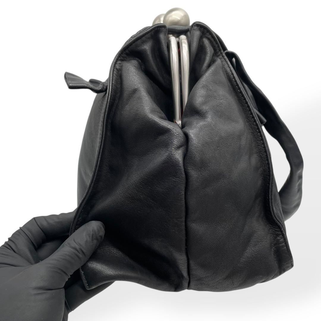 極美品 kawa kawa カワカワ ショルダーバッグ がま口 ブラック - メルカリ