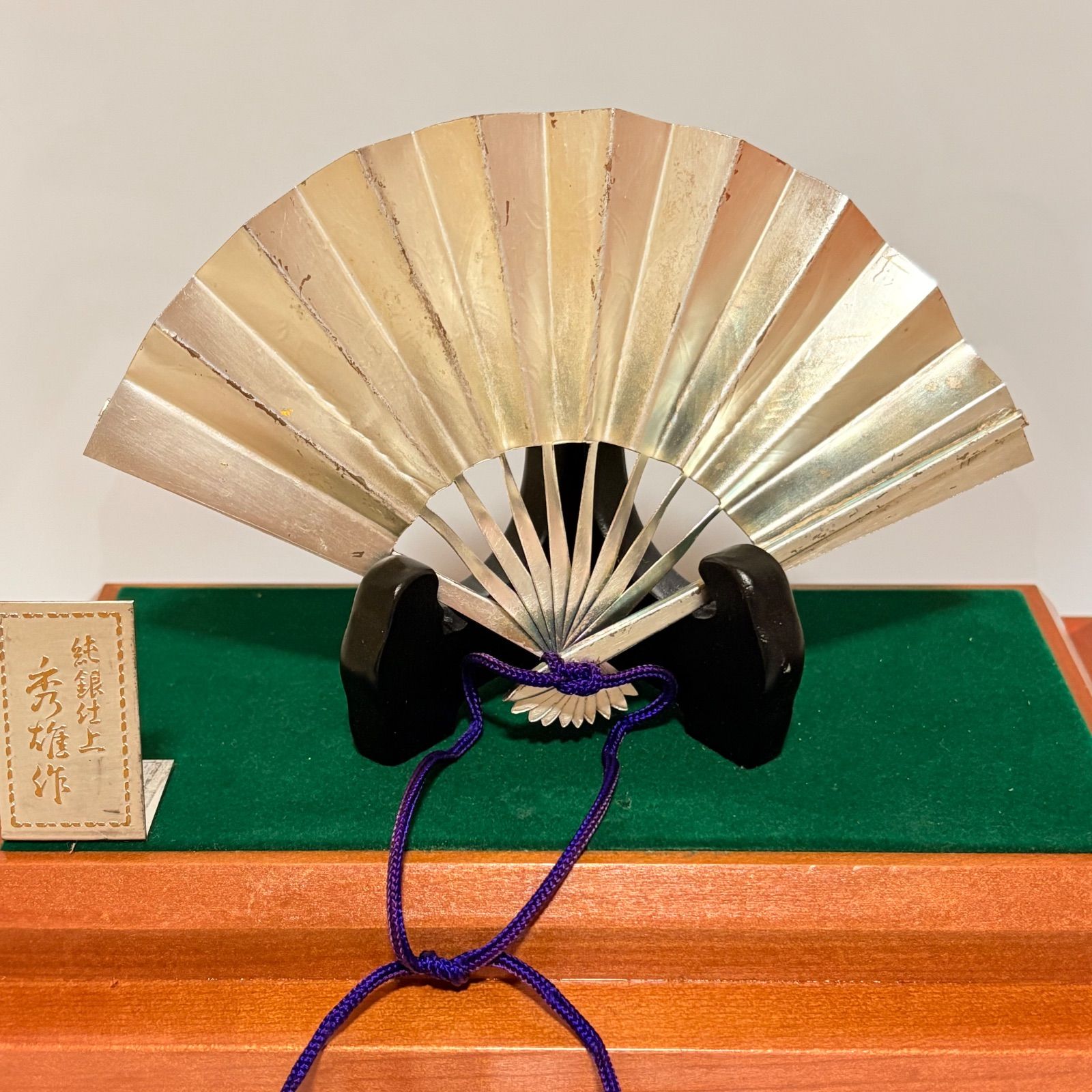純銀製 飾り扇 金属工芸 秀雄作 シルバー 銀 - メルカリ