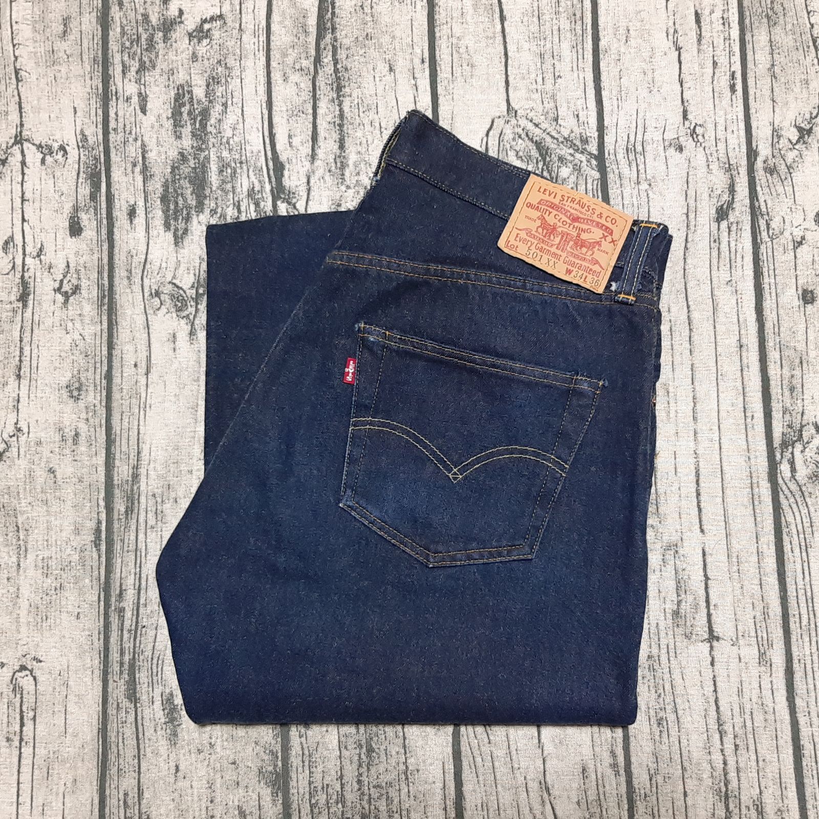 W34】99年 バレンシア製 LEVI'S 501XX 55年モデル 濃紺 真紺 Made in