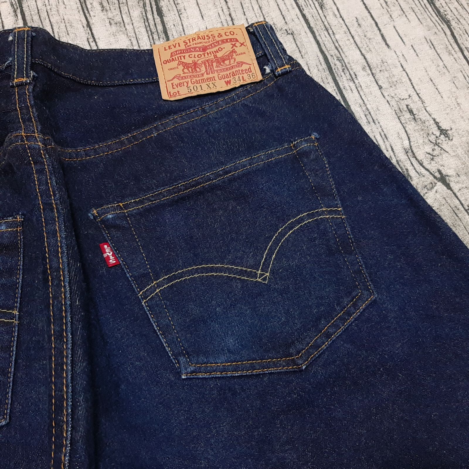 濃紺 90s USA製 Levi's 501XX バレンシア555 1955 W34】99年 バレンシア製 LEVI'S 501XX 55年モデル 濃紺 真紺 Made in