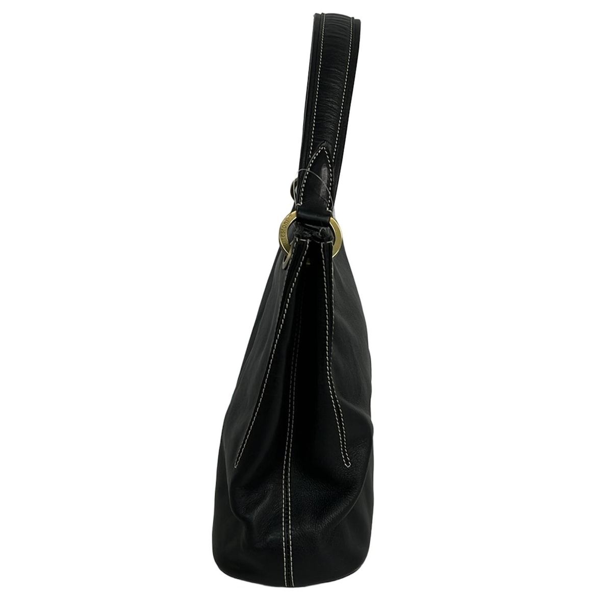 a.testoni(ア・テストーニ) ショルダーバッグ - 黒 レザー - メルカリ