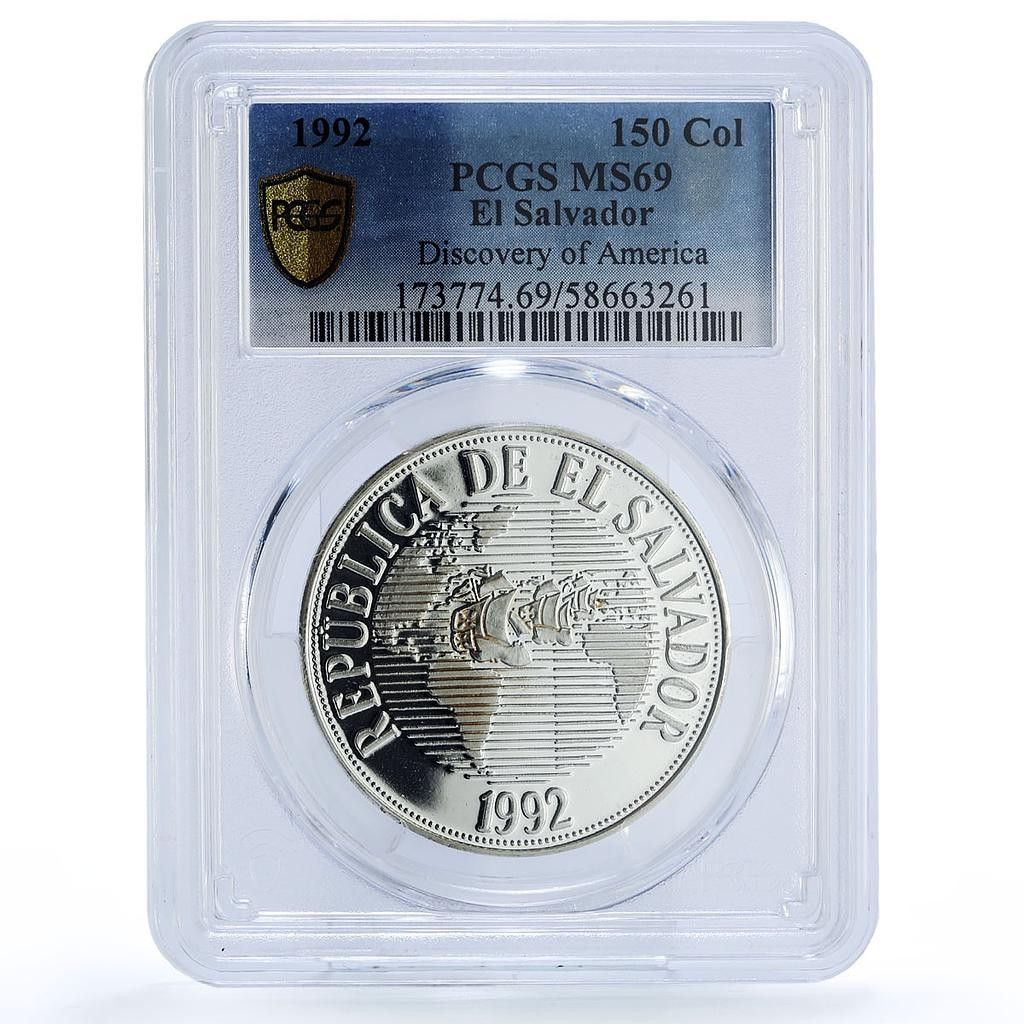 エルサルバドル 150 コル ディスカバリーアメリカ KM-160 シップ MS 69