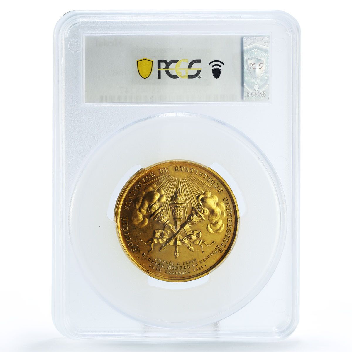 フランス統計協会 統計大学 金メッキ SP62 PCGS ブロンズメダル ND