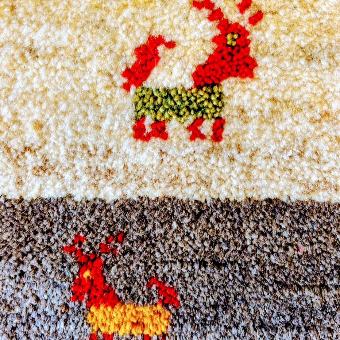 ペルシャ ギャッベ 本物 手織り123×174cm ラグ パッチワーク 絨毯