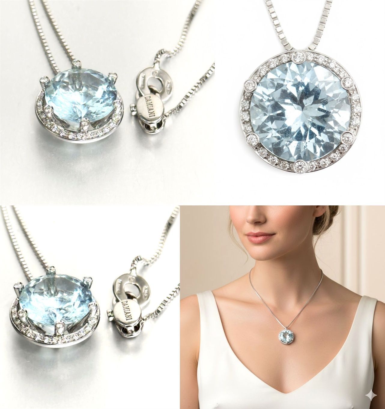 美品 レア 希少 DAMIANI ダミアーニ MINOU ミヌー ダイヤモンド アクア 
