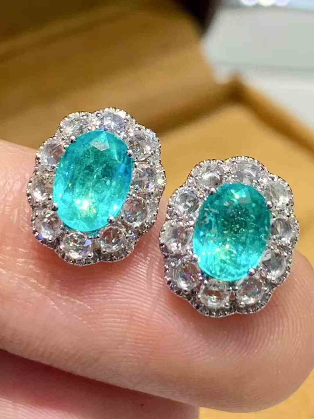 約1.6ct ネオンブルーグリーン パライバトルマリン ピアス】 18K