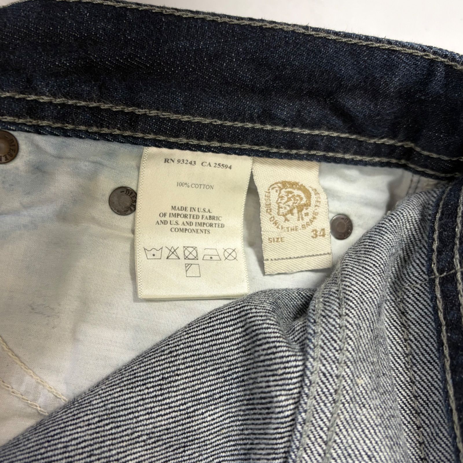 DIESEL VIKER デニム パンツ W34 USA製 ボタンフライ レギュラー 