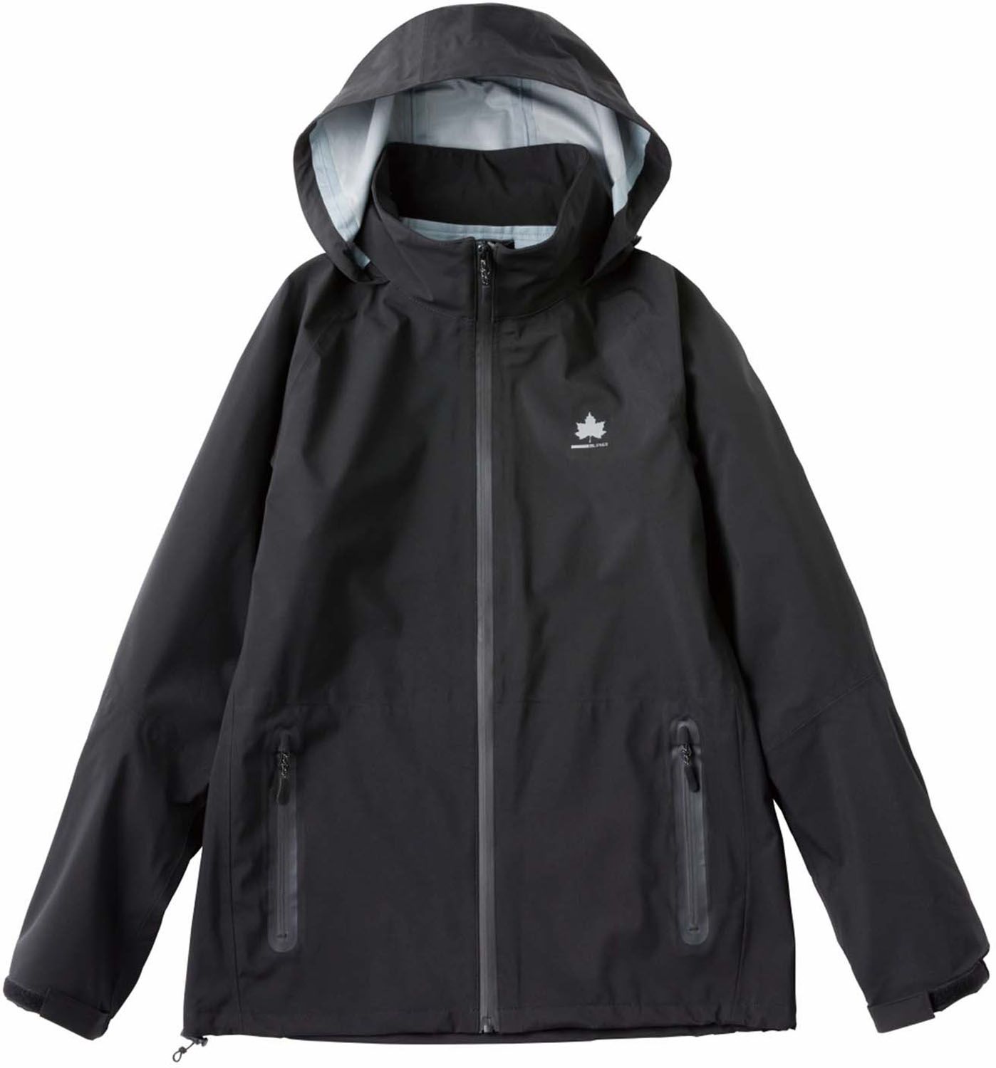 ロゴスバイリプナー LOGOS by LIPNER アウトドア 3レイヤーレインスーツ ブラック 上下セット レインコート フード付 撥水 防水 止水ファスナー ストレッチ メンズ レディース