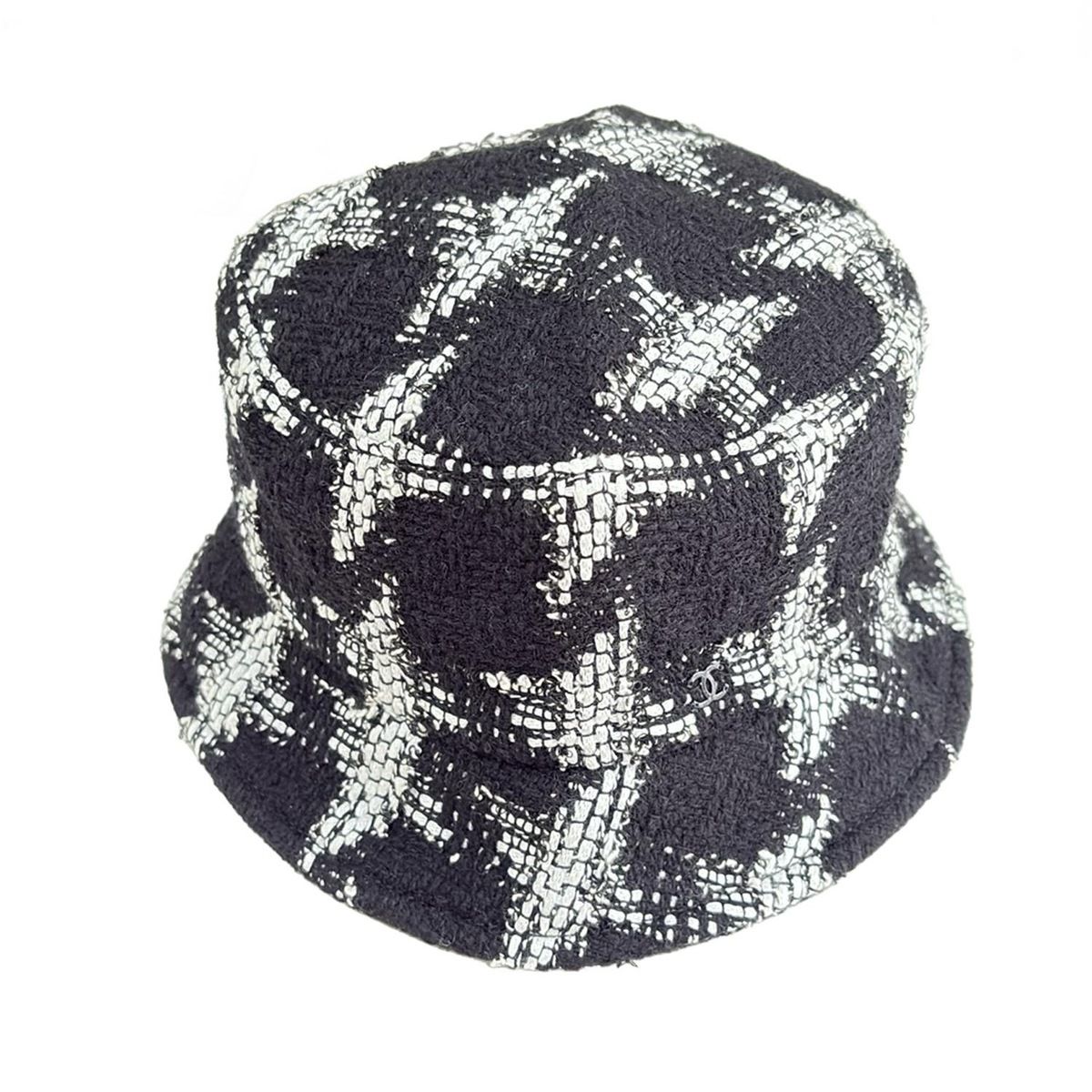 CHANEL(シャネル) ハット M - 黒×白 コットン - メルカリ