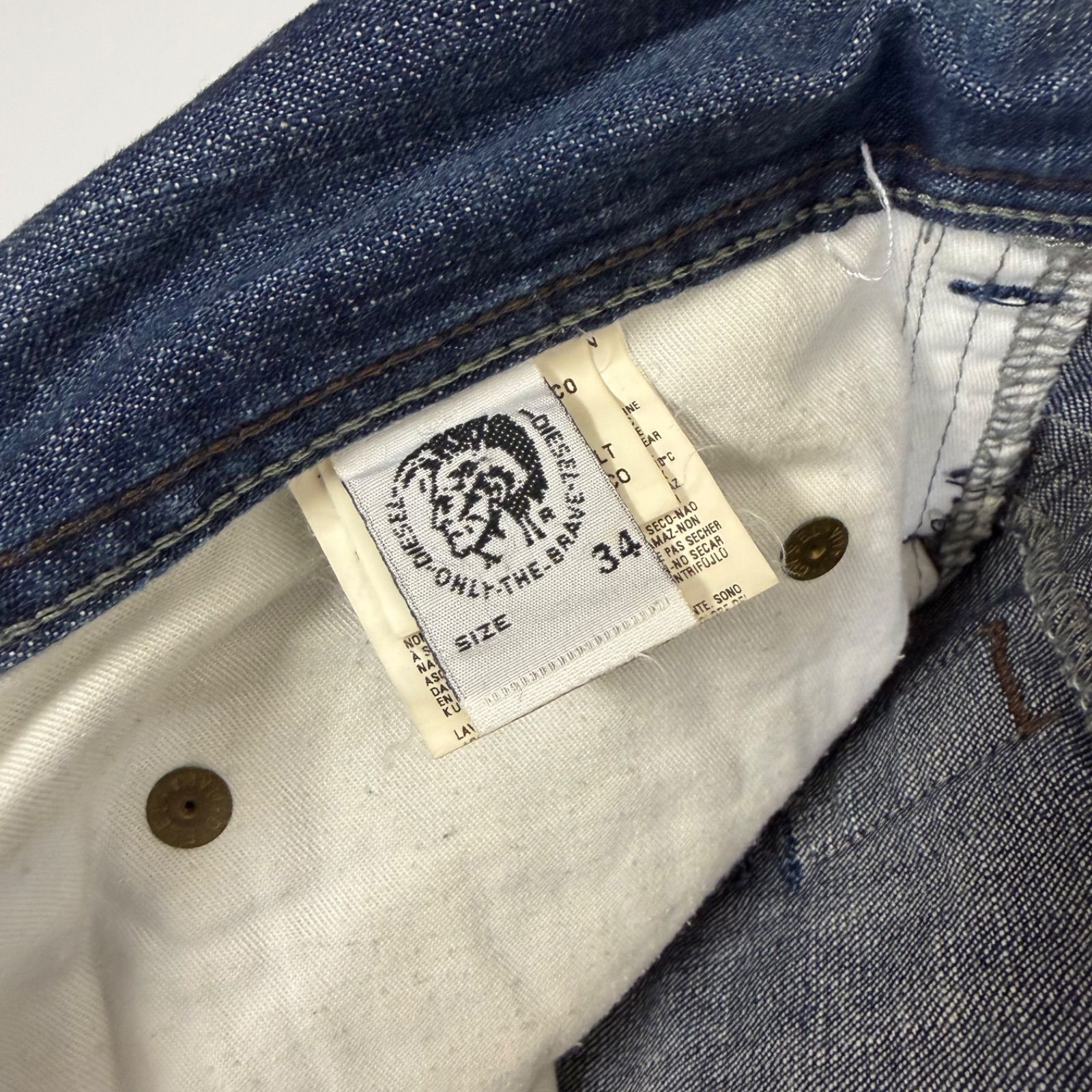 DIESEL ディーゼル MACROWILL デニム パンツ W34 ダメージ加工 ヒゲ 