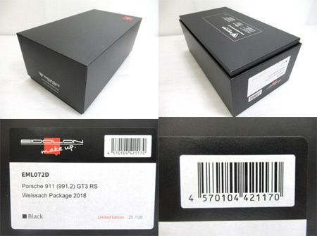  モデルカー メイクアップ アイドロン EIDOLON EML 072 ポルシェ 911 GT 3 RS ミニカー その他 ミニカー