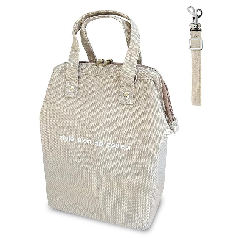 【新着商品】[style plein de couleur] 保冷 ランチバッグ 【ランチワイヤーバッグM】 お弁当 ランチバック (おしゃれ 保冷バッグ にも!) お弁当袋 lunch bag (トレンチ)