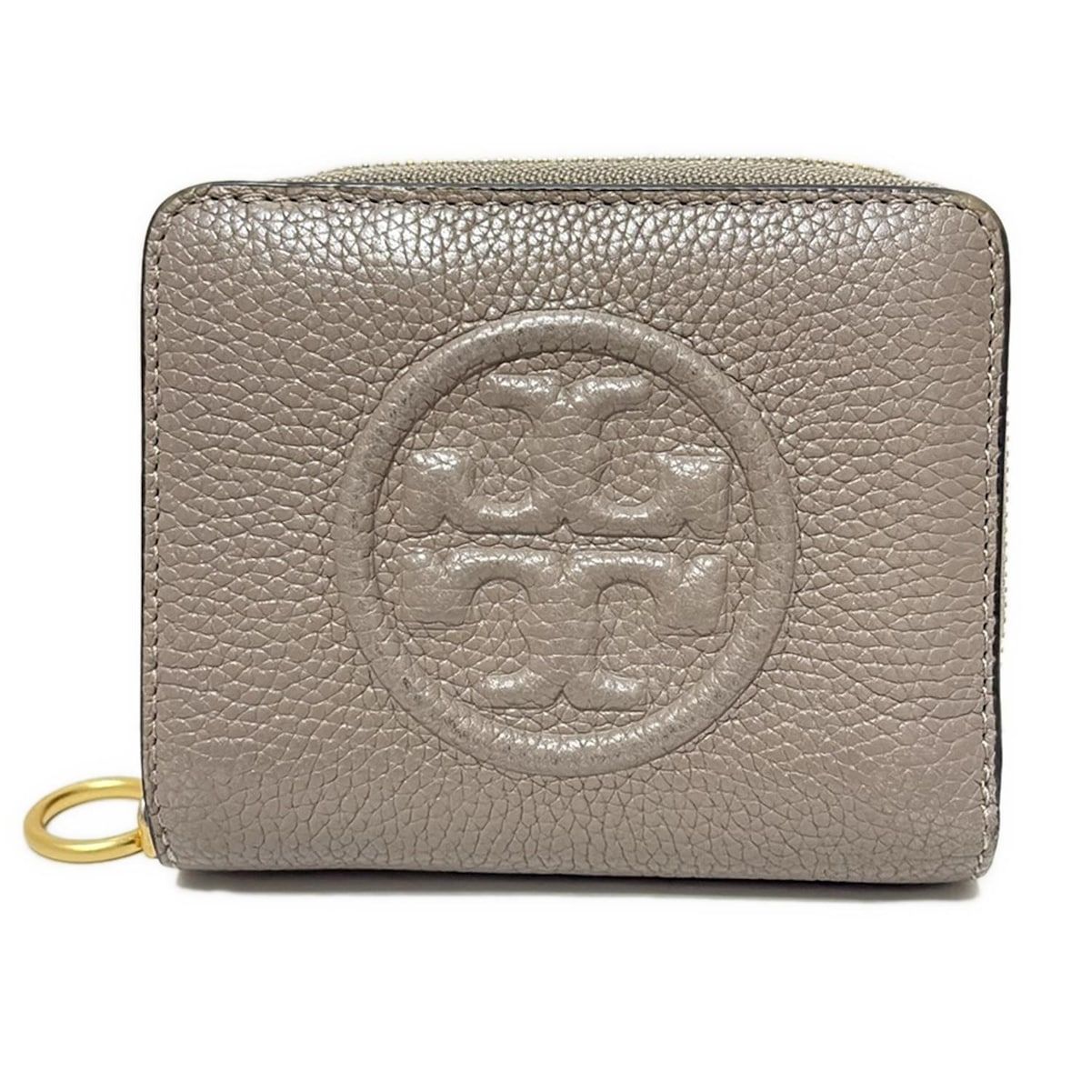 TORY BURCH(トリーバーチ) 2つ折り財布 - グレーベージュ ラウンド