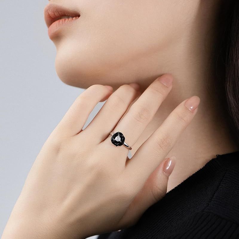 新品】 「FANCIME」 リング レディース 「ブラックローズ」 指輪 13号