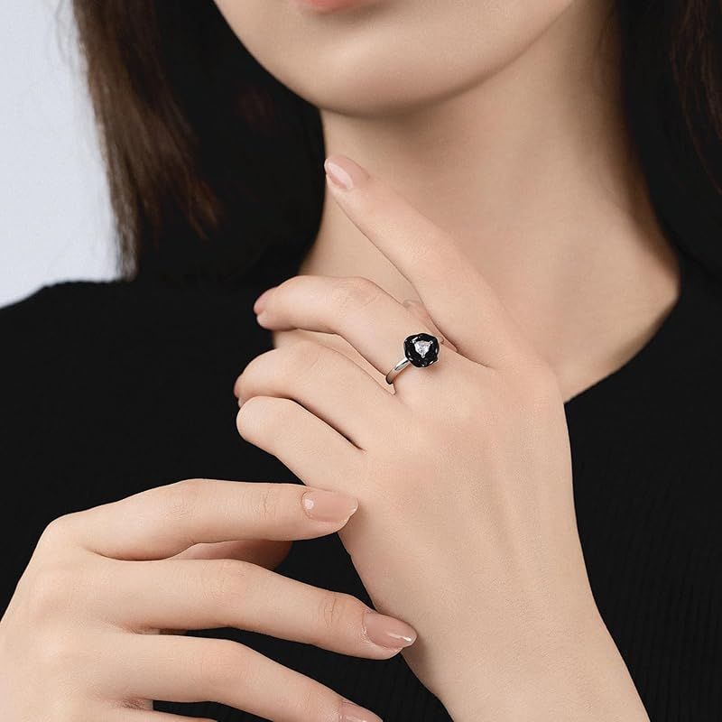 新品】 「FANCIME」 リング レディース 「ブラックローズ」 指輪 13号