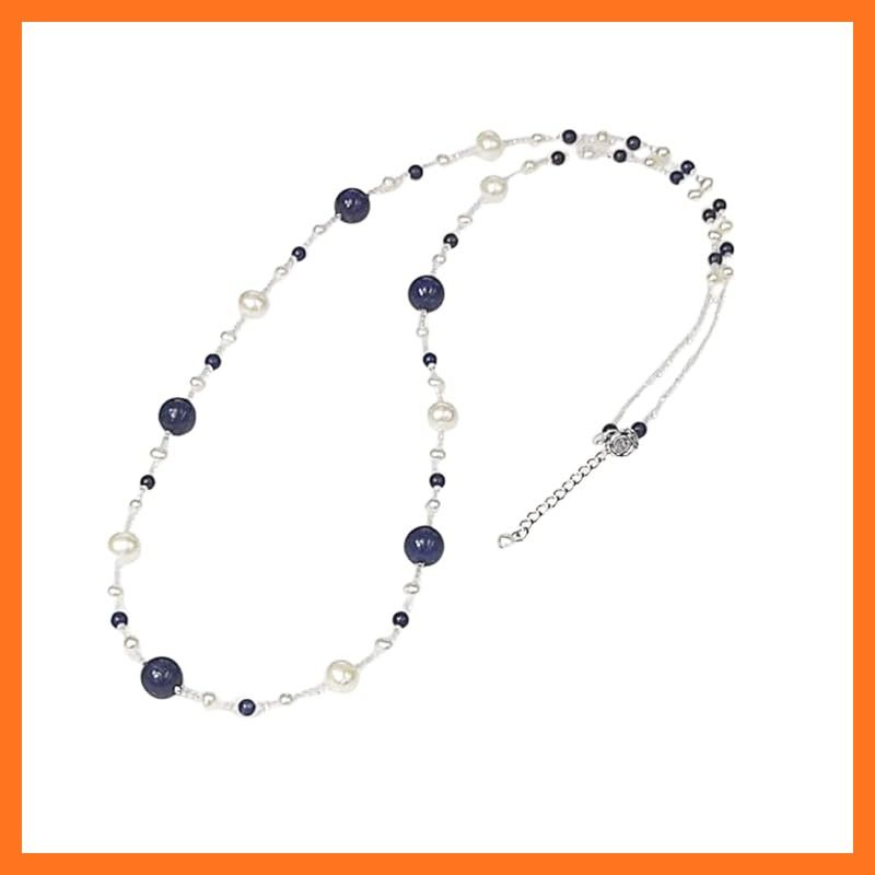 新品】 [ビジュウ YASUO] ラピスラズリ ネックレス ロング パール 淡水