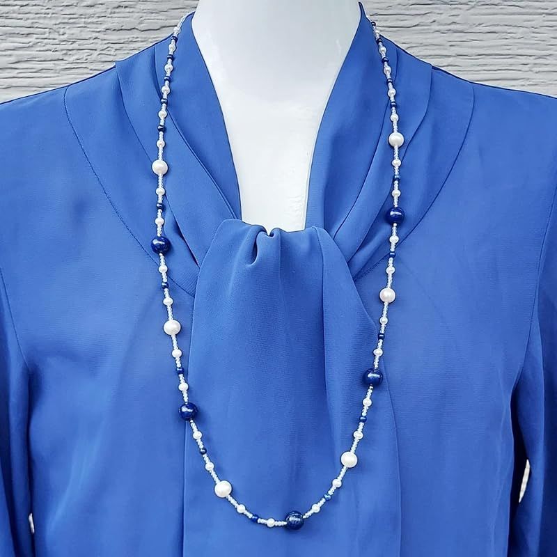 新品】 [ビジュウ YASUO] ラピスラズリ ネックレス ロング パール 淡水